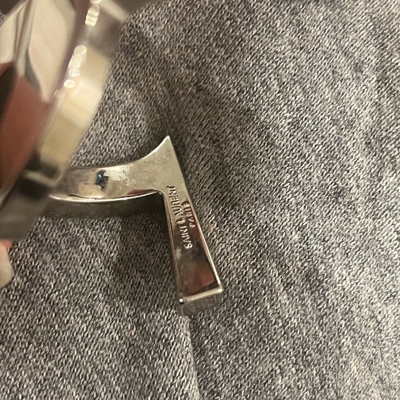 Ysl silver signature monogram cuff bracelet - Picture 9 of 10